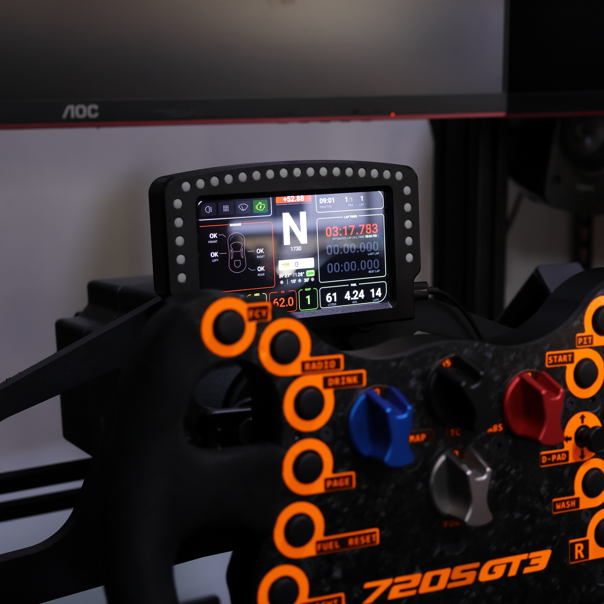 Simline Dashboard 5 Inch v2 VoCore – sim racing display